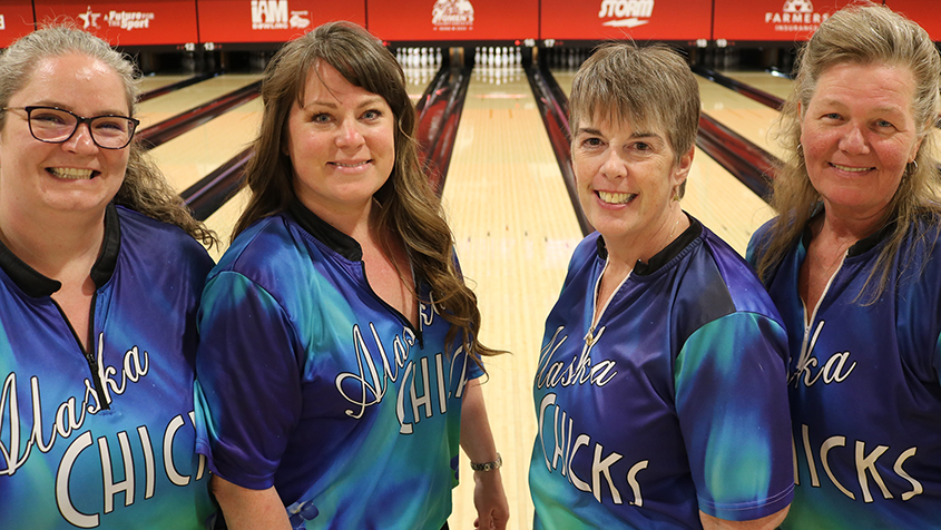 Members of Alaska Chicks at the 2023 USBC Women's Championships